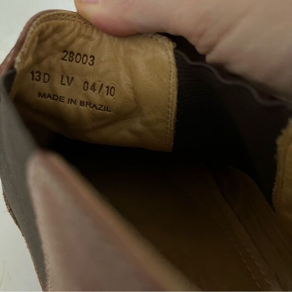 SANDRO Chelsea Boots Ankle Boots Peanut Brown Textured Leather Mens 13 D - Picture 6 of 8